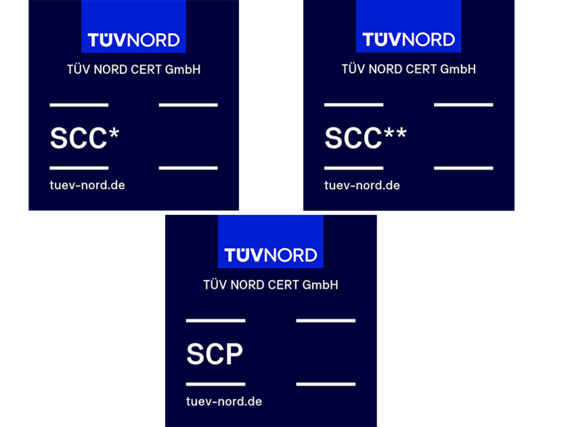 Prüfzeichen SCC und SCP